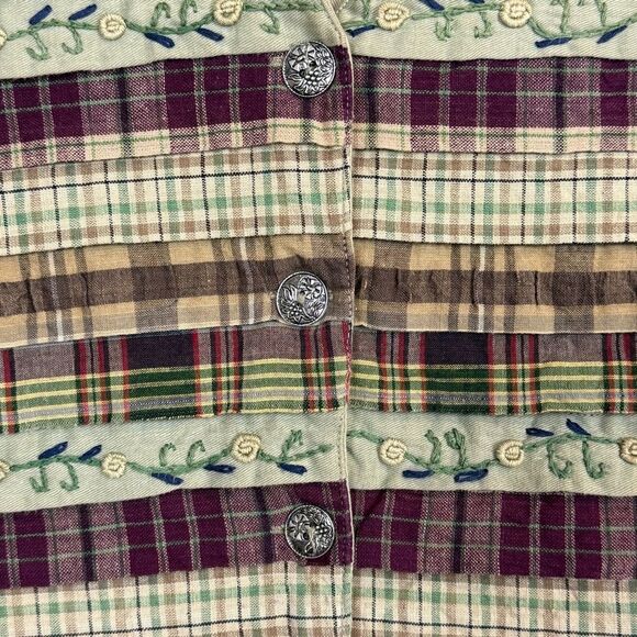 Vintage 90s Paul Harris Design Embroidered Cottagecore Vest M - Picture 4 of 7